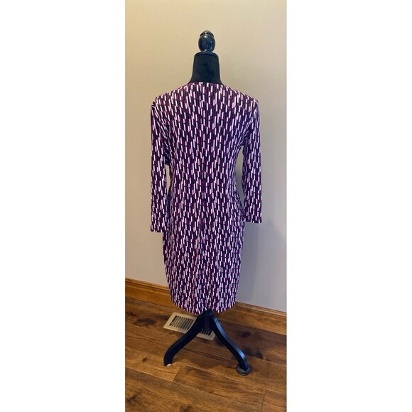 41 Hawthorn Dress Plum Purple Pattern Size large Wrap Style w/ Stylish Zipper - Picture 7 of 12